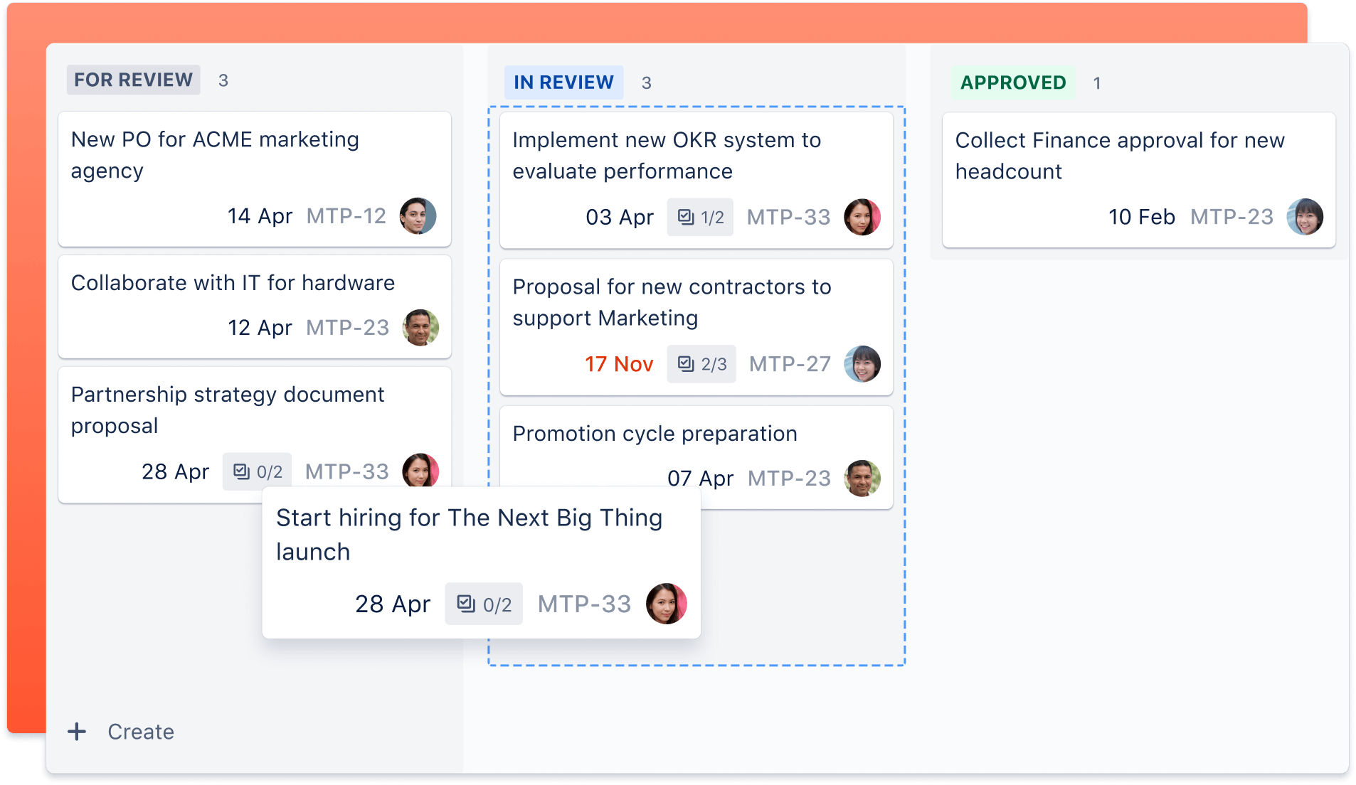 Jira ボードのスクリーンショット